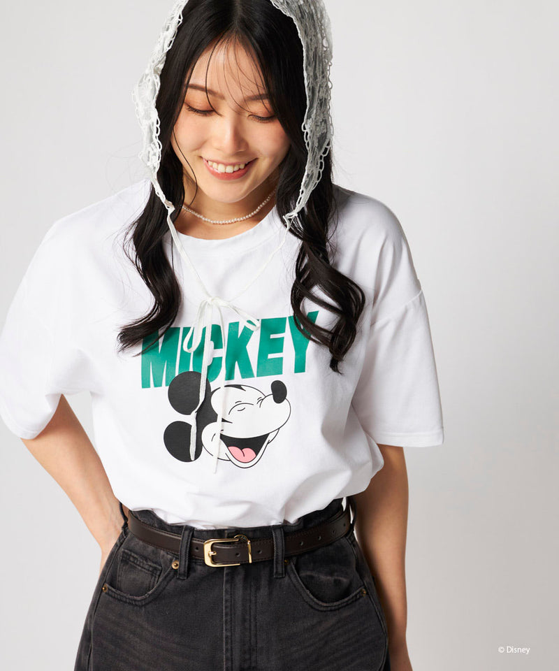 ミッキー/水陸両用オーバーサイズTシャツ/レディース