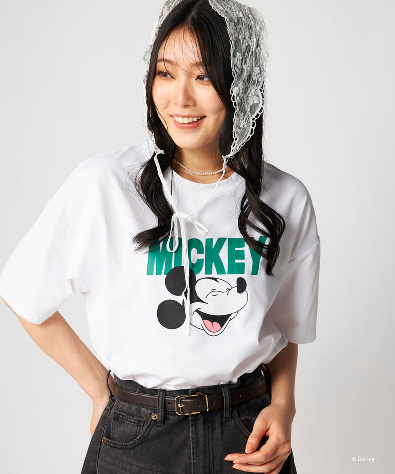ミッキー/水陸両用オーバーサイズTシャツ/レディース