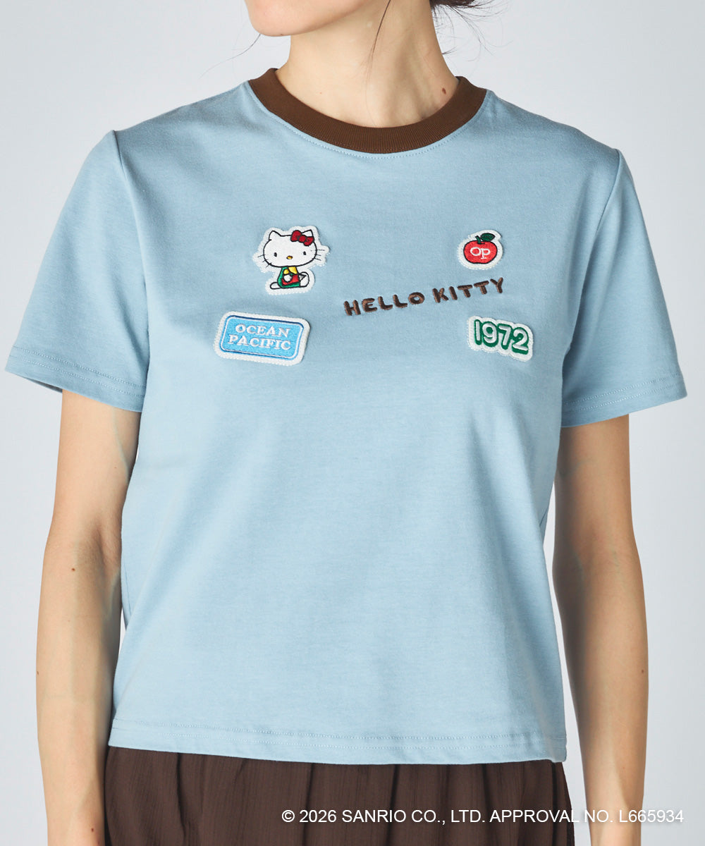 Ocean Pacific×ハローキティ】ワッペンリンガーチビTシャツ - Ocean
