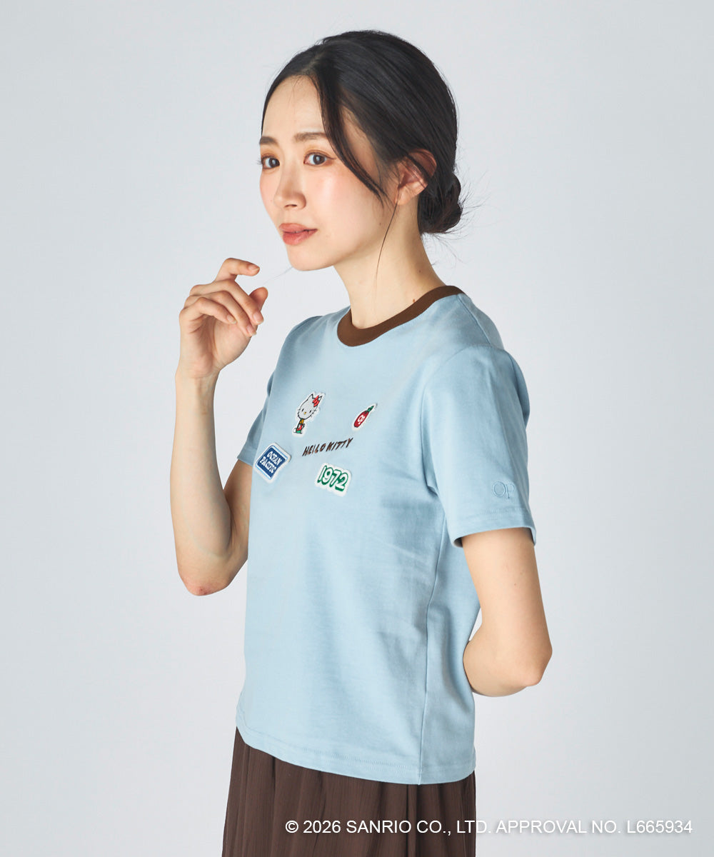 Ocean Pacific×ハローキティ】ワッペンリンガーチビTシャツ - Ocean